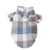 Dog Apparel XKSRWE Dog Cat Shirt Plaid Stand Collar Design Pet Puppy Blouse Spring/Summer Clothing Apparel