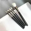 Make-up-Pinsel, Make-up-Pinsel-Set, 5-teilig (168 217 219 221 239), weiches weißes Ziegenhaar, abgewinkelte Kontur, Lidschatten, Bleistift, Shader, Blending, Kosmetik-Werkzeug, Q240126