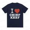 T-shirt da uomo I Love Chief Keef T-shirt Moda uomo Casual T-shirt a maniche corte T-shirt in cotone oversize gotico vintage Hip Hop Streetwear T240126