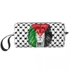 Cosmetic Bags Heart Palestinian Flag Makeup Bag Pouch Travel Toiletry Small Storage Large Capacity