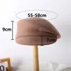 Japan Curved Eaves Wool Beret Women Autumn Winter Felt Fedora Black Painter Hat Female Warm Octagonal Hats Classics Walking Cap 240124