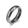 Band Rings Punk Rock Titanium Steel Runs Round Fingers Ring for Men Charm Jewelry Black Gold Silver Color Size 5-13 240125