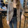 Costumes à carreaux pour femmes, veste courte, Slim, vêtements d'extérieur, manteaux pour femmes, Blazer, liquidation courte, tendance hiver 2024