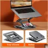 Tablet PC Stands Laptop Stand Aluminium Allo Foldble Notebook Support för boken Portable Fold Holder Cooling Bracket Drop Delivery OT3sq