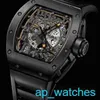 Richardmill Luxury Watches RM030 Men's All Black Samurai Wristwatch Automatic Mechanical Watch 42*50mm Fun QRC0