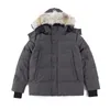 Moda clássica real pele de coiote inverno dos homens canadense cg wyndham parka ganso para baixo jaqueta casaco ao ar livre wnd à prova dwaterproof água 3808m