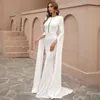 Casual Dresses White Wedding Party Elegant For Women Split Long Sleeve Hollow Out Bodycon Evening Birthday Dress Lady Maxi Gown