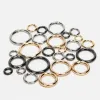 Bärare 10st Öppnad Circle O Ring Metal Spring Buckle Keyring Open Loop Leather Bag Hardware Accessories Hooks Dog Chain Snap Clasp