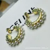 celinily Style célébrité perle boucle d'oreille boucles d'oreilles Style féminin demi-rond en forme de C Design sens boucles d'oreilles minimalistes