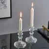 2st Candle Holders Novely Glass Candle Holder Nordic Decor Candlestick Romantic Candle Stand Desk Accessories Wedding Centerpieces Ornament Presents