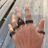 Bagues de bande Vintage rétro géométrie en acier inoxydable hommes anneaux charme à la mode pour homme petit ami motard bijoux créativité cadeau en gros 240125