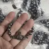 Designer Viviane Westwoods Vivienen Haute Version Western Empress Dowager Gun Noir Saturne Collier De Perles Bracelet Ensemble Cool Placage Noir Saturne Collier5556