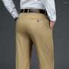 Männer Hosen Herbst Klassische Business Gerade Casual Lyocell Stoff Lose Stretch Kleid Hosen Männliche Marke Khaki Hellgrau