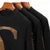 Men's Sweaters Light Luxury Velvet Knitted Pullover 2023 Winter O-Neck Embroidery Print Long Sleeved Designer Warm Sweaters Men's Clothing Tops T240126