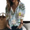 Damskie bluzki wiosenne i jesienne damskie koszule moda moda kwiat kwiat 3D Piękny styl