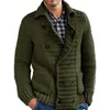 Suéteres masculinos Cardigan Mens Roupas de malha de malha casacos Ropa de Invierno outono e inverno versão coreana manter quente