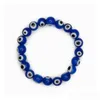 Charm Bracelets 20Pcs/Lot Glass Blue Evil Eye Beaded Bracelet Women Men Elastic Thread Stretch Greek Jewelry Drop Delivery Dhigo Dhao0