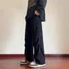 Herrbyxor 2024 corduroy last män y2k vintage baggy bredbensbyxor raka avslappnade high street armé gröna pantalones hombre