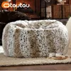 OTAUTAU Mélanger la couverture de sac de haricots sans remplissage Pouf Ottoman Pouf Puff Chair Fourrure/Cuir/Polaire de cachemire/Laine Décor à la maison DDZH01T 240118