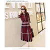 Designer Spring Women Dress Summer Long Sleeve Stand Collar Plaid Party Work Business Shirt Dresses Clothing 9465