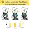 Wholesale Genshin Impact Xiao 3D Anime Motion Keychains Double Side Image Flip Change 2-3 Image Demon Slayer Bag Car Accessories