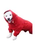 Ropa para perros Impermeable Golden Hair Border Collie Mediano Tamaño Grande Paquete completo Cuatro patas Mascota Impermeable Poncho rojo