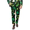 Pantalons pour hommes Costume de la Saint-Patrick pour hommes Style festif Pantalon à quatre feuilles imprimé sur toute la longueur Vêtements pour hommes surdimensionnés décontractés