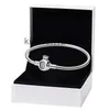 Charm Bracelets Crown o Clasp Snake Chain Bracelet for Sterling Silver Hand Wedding Jewelry Women Girlfriend with Original Box Set 7EGG