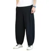 Calças masculinas homens verão casual solto cor sólida plus size sweatpants esporte elástico cintura macia harem calças roupas masculinas