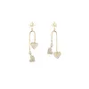 Orecchini pendenti Conchiglia madre naturale Zircone Cuore EAR S925 Argento Ago Stud ECO Ottone 14k Oro Corea Gioielli per le donne GIACINTO