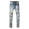 Paarse Jeans Denim Broek Herenjeans Designer Heren Zwarte Broek High-end Gescheurde Kwaliteit Recht Ontwerp Retro Streetwear Casual Joggingbroek PU9003