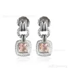 Designer David Yuman Jewelry David XX Dy Sterling Silver Versatile Zircon Link Twisted Double Button Earrings