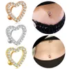 Navel Bell Button Rings 1PC Gold Color Series Crystal Belly Button Rings Snake Flower Heart Belly Ring for Women Stainless Steel Dangled Navel Piercing YQ240125