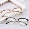 Lunettes de soleil Frames Unisexe Eyeglasse Tendance Fashion Lunes personnalisées Men Double poutre Anti Blue Light Flat Mirror Femmes Clear