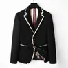 high quality designer men suit black business luxury mens blazer plaid jacket