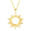 Pendentif Colliers 1pc Mode Sun Collier Po Relicario Médaillon Charme En Acier Inoxydable Pour Femmes Hommes Rétro Bijoux Chaîne