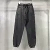 Calças masculinas Batik Lavado Algodão Sweatpants Retro Outono Inverno Solto Peso Pesado Homens Unissex Corredores Sólidos