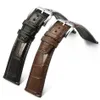 For IW 20mm 21mm 22mm Black Brown Watchband Leather Watch Strap With Silver Pin Buckle Watch Band259d