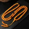 Myanmar Old Beeswax Circle 108 Beads Original Mineral Beeswax Amber Original Stone Necklace for Men and Women Hard Bracelets 240122