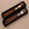 Dinnerware Sets Portable Travel Three-piece Set One-person Chopsticks Stainless Steel Kitchen Accessories Spoon