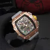 Luxe horloge RM-polshorloge Richards Milles-polshorloge RM11-03 Zwitsers automatisch uurwerk Saffierspiegelformaat 40 mm * 50 mm Geïmporteerde rubberen band