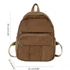 أكياس التسوق E74B Corduroy Rucksack وافرة التخزين حقيبة الكتب على ظهر حقيبة ظهر للطلاب وعشاق