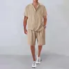 Tracksuits masculinos verão respirável duas peças enrugadas calças de riscas e colete homens ternos regulares ajuste roupas de baile para meninos adolescentes