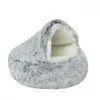 Cozy Winter Shell Halbgeschlossenes Haustierbett mit Kissen für Katzen und Hunde Hundezubehör Katzenbett 240123