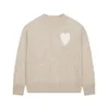 2024 Tasarımcı Sweaters Yüksek Kaliteli UNISEX Bahar Kış French Love Jacquard Gevşek Yuvarlak Boyun Örme Kazak Ceket 240126