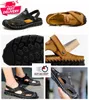 Designer Summer Men's Women's Wood Sandals Mule Casual Classic Flat Sandals Outdoor Strap Slippers Foldade skor Kvinnors strandskor