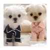 Vêtements pour chiens Chemises solides Pyjamas Vêtements Petit pour chiens Vêtements pour animaux de compagnie Tenues pour animaux de compagnie Mignon Printemps Été Yorkies Garçon Noir Ropa Para Drop Deli Dhzkq