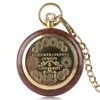 Pocket Saatler Vintage Ahşap Mekanik Saat El Solma İskelet Fob Erkekler ve Kadınlar İçin Roman Sayıları ile UNISEX