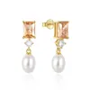 Серьги -грибки Boako 925 серебряный серебряный цветной CZ Pearl for Women Demprament Summer Pearls Dangle Очаровательная свадебная серьга