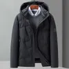 Down jacket for men's winter hooded warm and warm thick coat fashionable and casual dad's top for middle-aged and young people